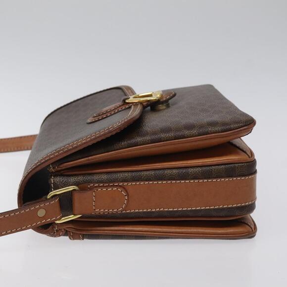 CELINE Macadam Canvas Shoulder Bag Pvc Leather Brown Gold - Picture 5 of 13